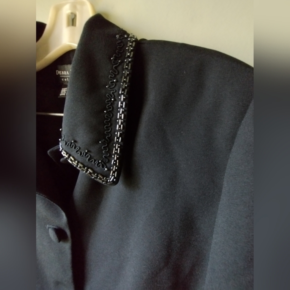 LIKE NEW Debra Michaels Collection Cropped Blazer with Beaded Collar - Picture 2 of 5